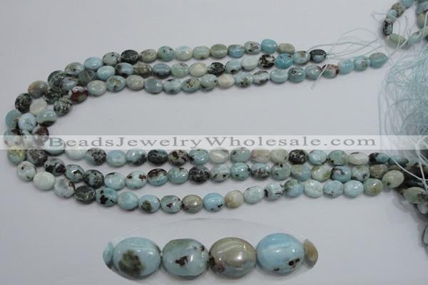 CLR36 15.5 inches 8*10mm oval natural larimar gemstone beads