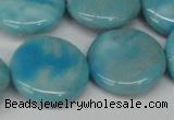 CLR366 15.5 inches 25mm flat round dyed larimar gemstone beads