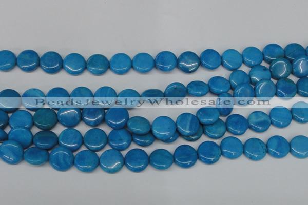 CLR413 15.5 inches 16mm flat round dyed larimar gemstone beads