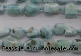 CLR46 15.5 inches 6*7mm – 10*12mm nuggets natural larimar beads