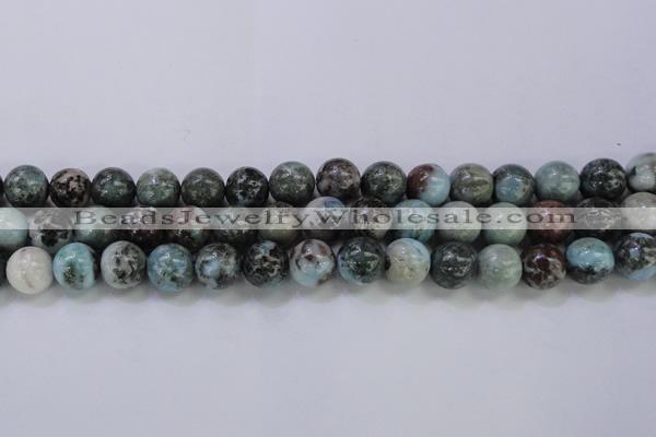 CLR64 15.5 inches 12mm round natural larimar gemstone beads