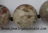 CLS08 15.5 inches 30mm faceted round large chrysanthemum agate beads