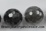 CLS105 15.5 inches 25mm faceted round large cloudy quartz beads