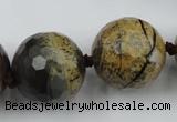 CLS108 15.5 inches 25mm faceted round artistic jasper beads