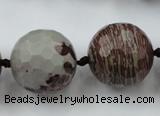 CLS109 15.5 inches 25mm faceted round red artistic jasper beads