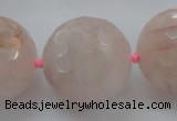 CLS16 15.5 inches 30mm faceted round large pink quartz beads