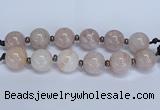 CLS250 7.5 inches 30mm round large pink quartz beads wholesale