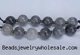 CLS251 7.5 inches 30mm round large cloudy quartz beads wholesale