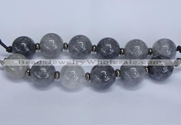 CLS251 7.5 inches 30mm round large cloudy quartz beads wholesale