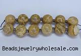 CLS253 7.5 inches 30mm round large picture jasper beads