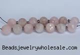 CLS300 7.5 inches 25mm faceted round large pink quartz beads