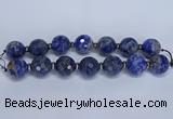 CLS304 7.5 inches 25mm faceted round large sodalite gemstone beads