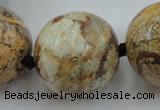 CLS50 15.5 inches 30mm round large picture jasper beads