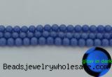 CLU112 15.5 inches 8mm round blue luminous stone beads