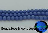 CLU114 15.5 inches 12mm round blue luminous stone beads