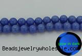 CLU116 15.5 inches 16mm round blue luminous stone beads