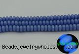 CLU127 15.5 inches 6*10mm rondelle blue luminous stone beads