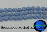 CLU133 15.5 inches 14mm flat round blue luminous stone beads