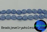 CLU134 15.5 inches 16mm flat round blue luminous stone beads