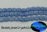 CLU153 15.5 inches 14*14mm square blue luminous stone beads