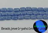 CLU163 15.5 inches 13*18mm rectangle blue luminous stone beads