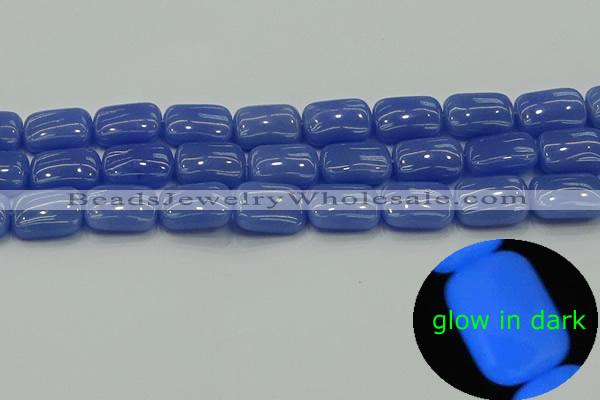 CLU203 15.5 inches 13*18mm rectangle blue luminous stone beads