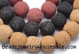 CLV07 14 inch 13mm ball shape natural lava loose beads wholesale