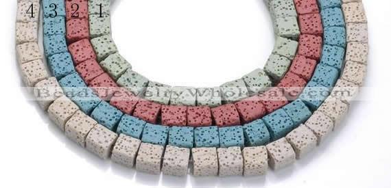 CLV15 14 inches 8mm cubic natural lava loose beads wholesale