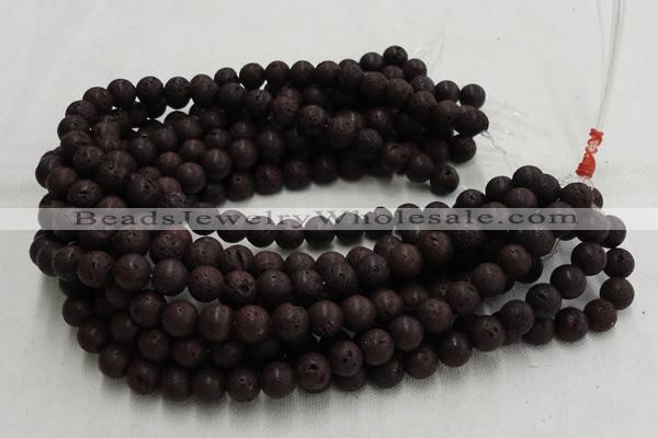 CLV200 15.5 inches 6mm round coffee natural lava beads wholesale