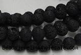 CLV211 15.5 inches 6mm round black natural lava beads wholesale