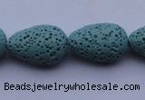 CLV24 15.5 inches 13*19mm teardrop blue natural lava beads wholesale