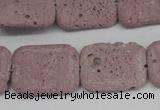 CLV301 15.5 inches 15*20mm rectangle lava beads wholesale