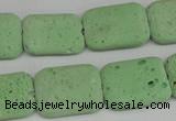 CLV303 15.5 inches 15*20mm rectangle lava beads wholesale