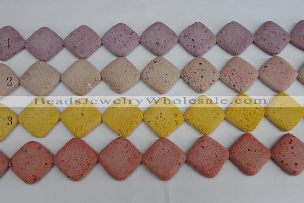 CLV309 15.5 inches 25*25mm diamond lava beads wholesale