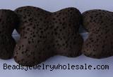 CLV34 15 inches 26*28mm butterfly-shaped chocolate natural lava beads