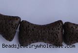 CLV35 15.5 inches 12*20mm pillow-shaped chocolate natural lava beads