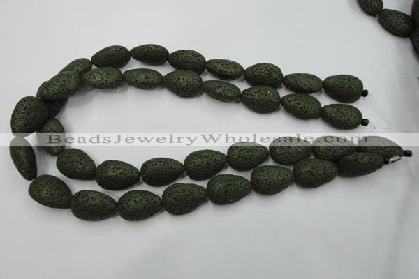 CLV398 15.5 inches 16*22mm flat teardrop dyed lava beads wholesale