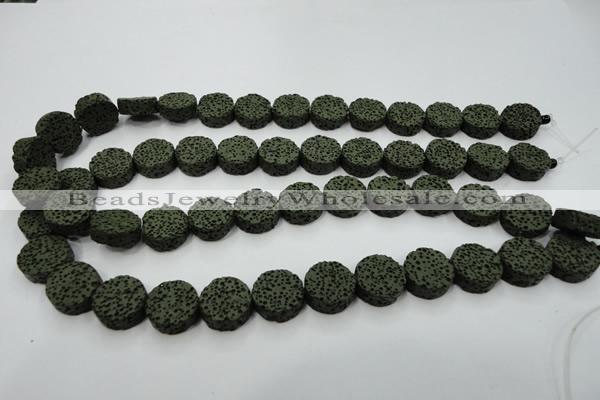 CLV400 15.5 inches 6*15mm coin dyed lava beads wholesale