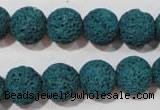 CLV454 15.5 inches 12mm round dyed blue lava beads wholesale