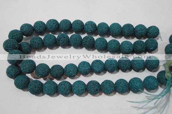 CLV457 15.5 inches 18mm round dyed blue lava beads wholesale