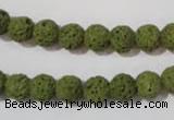 CLV460 15.5 inches 8mm round dyed green lava beads wholesale