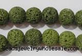 CLV461 15.5 inches 10mm round dyed green lava beads wholesale