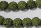 CLV462 15.5 inches 12mm round dyed green lava beads wholesale