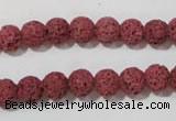 CLV468 15.5 inches 8mm round dyed red lava beads wholesale