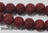 CLV469 15.5 inches 10mm round dyed red lava beads wholesale