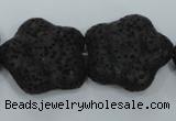 CLV47 15 inches 8*26mm star black natural lava beads wholesale