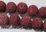 CLV471 15.5 inches 14mm round dyed red lava beads wholesale