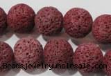 CLV472 15.5 inches 16mm round dyed red lava beads wholesale