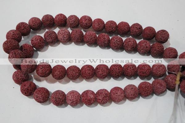 CLV472 15.5 inches 16mm round dyed red lava beads wholesale