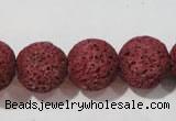 CLV473 15.5 inches 18mm round dyed red lava beads wholesale